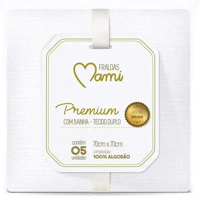 1. Fralda Premium Mami C/ Bainha - Papi Textil