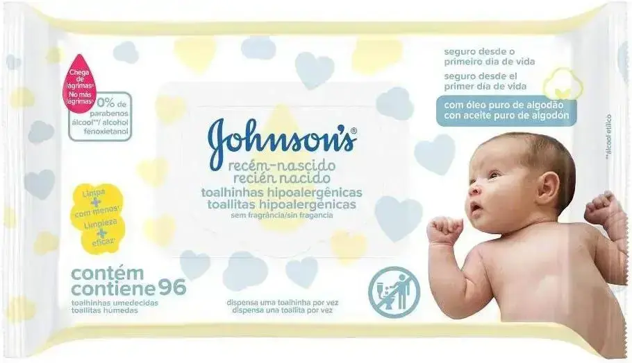 1. Lenços Umedecidos Recém Nascido - Johnson's Baby
