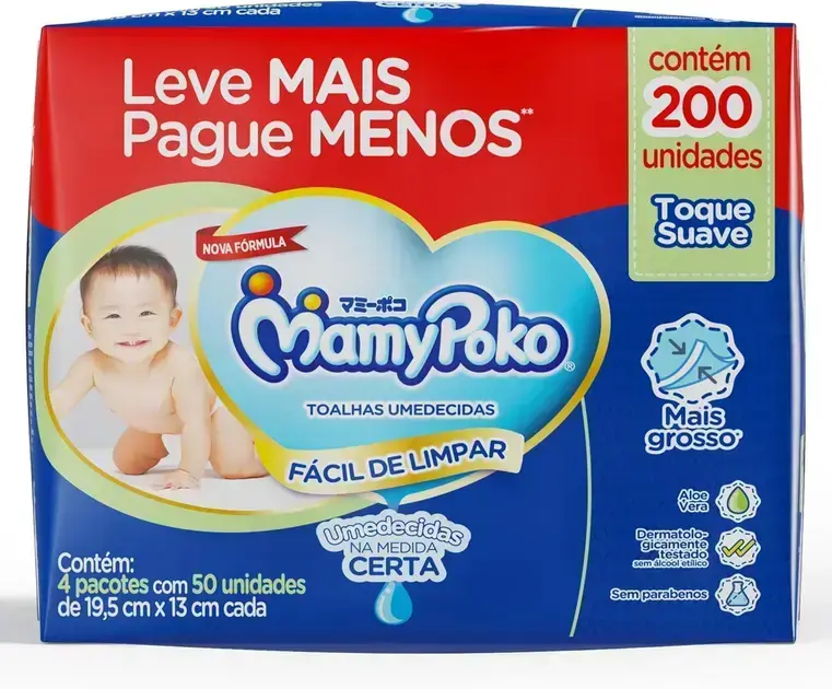 1. Lenços Umedecidos Toque Suave - MamyPoko