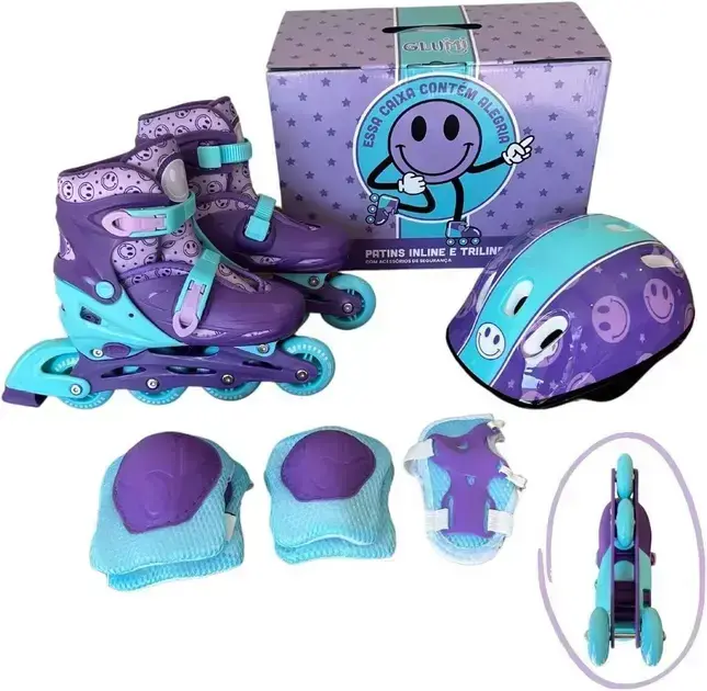 1. Patins Infantil 2 em 1 Inline Triline - GLUMI