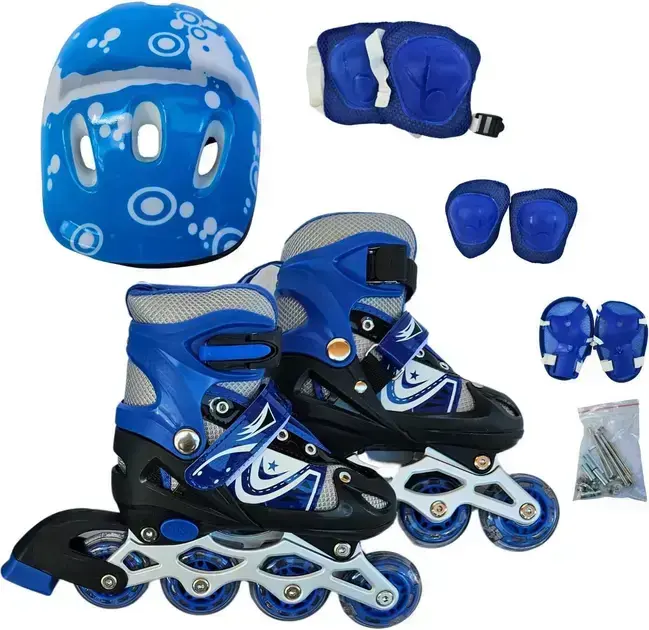 1. Patins Roller Inline com Luzes 4 Rodas Ajustável - Genérico