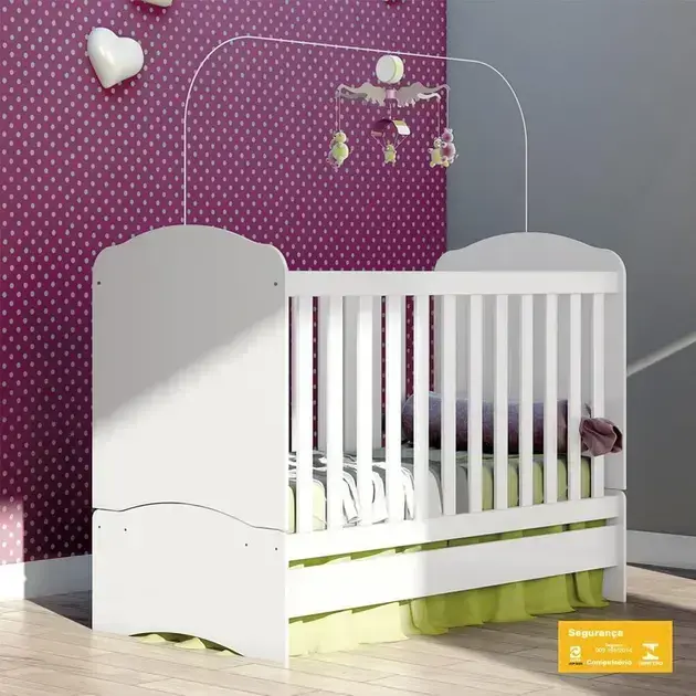 7. Berço Mini Cama 03 em 01 Bala de Menta - Henn