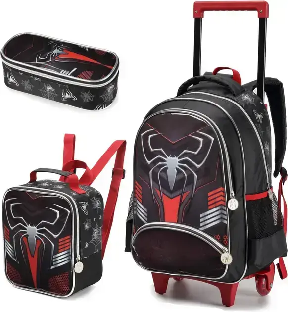 8. Kit Mochila Homem Aranha Dark - Denlex