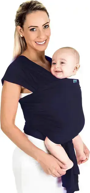 1. Wrap Sling Azul Marinho - KaBaby