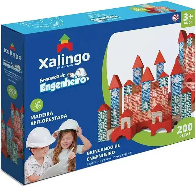 5. Brincando de Engenheiro 200 Peças - Xalingo